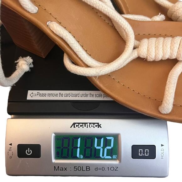 SCHUTZ Angieh Rope & Leather Sandals Womens 11 White Strappy Heel New With Tags - Picture 12 of 12